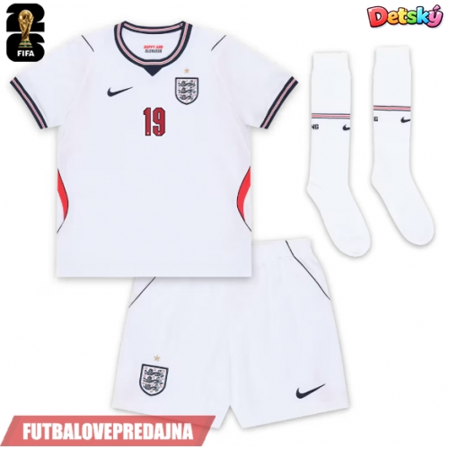 Lacne Dětský Futbalové dres Anglicko Ollie Watkins #19 MS 2026 Krátky Rukáv - Domáci (+ trenírky)